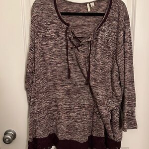 Cato purple long sleeve sweater material with Lace Trim 22/24